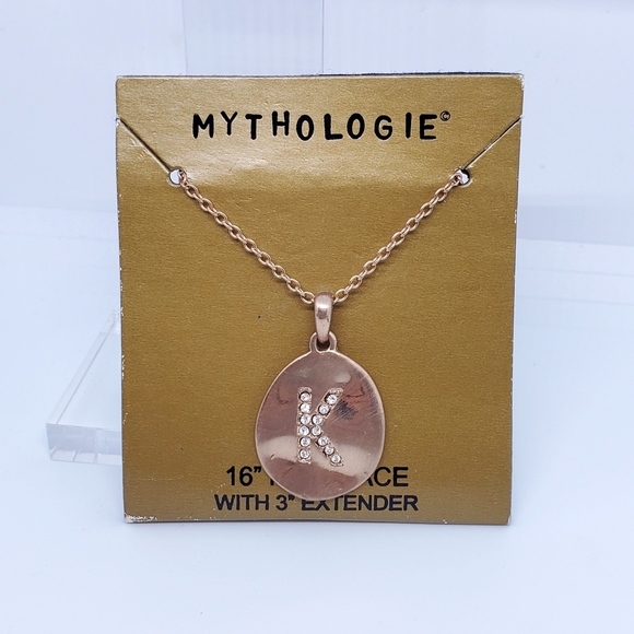 Mythologie Jewelry Mythologie Rhinestone Rose Gold Copper Initial K